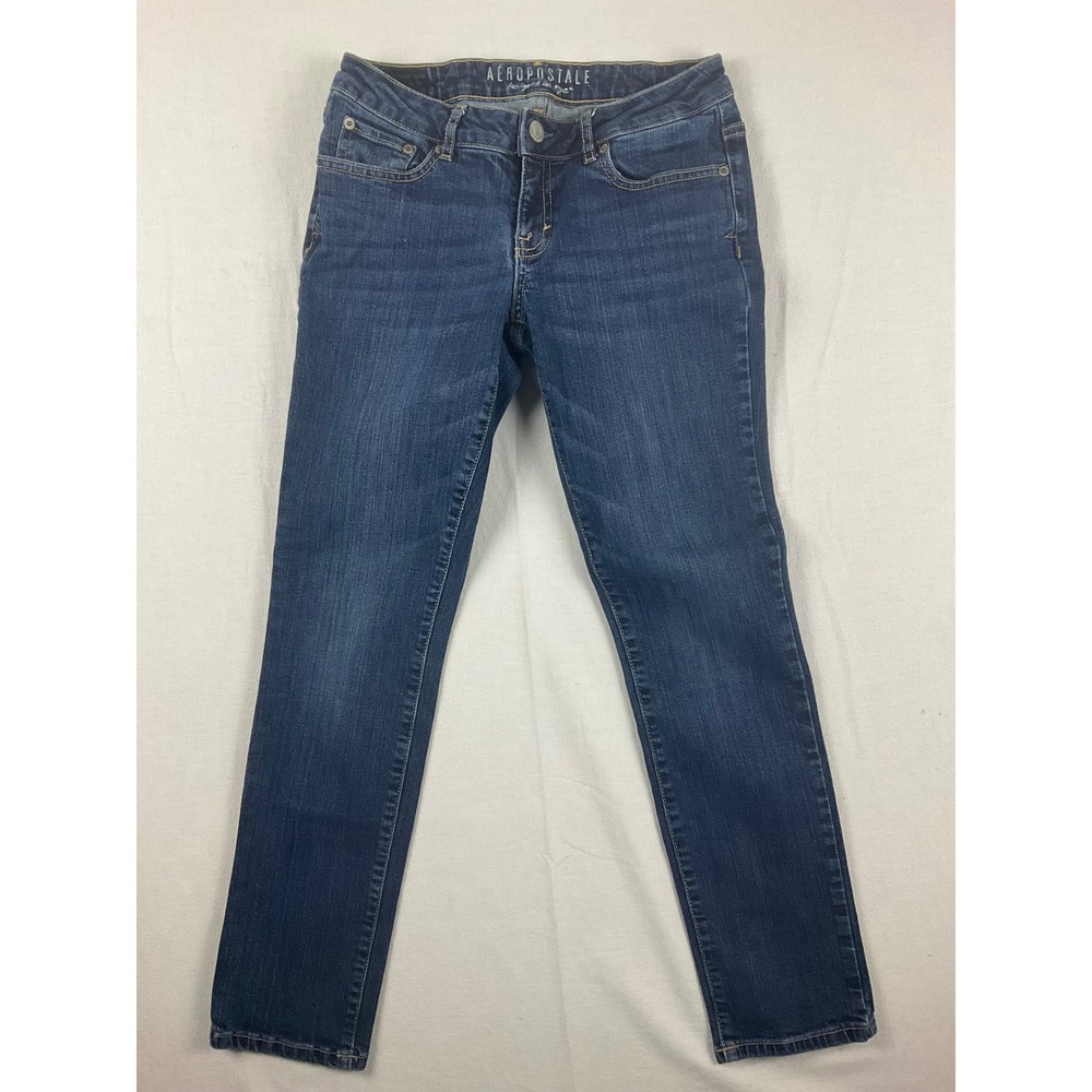 Aeropostale Skinny Jeans Womens 4 Short Dark Wash Blue Low Rise Denim RN121726